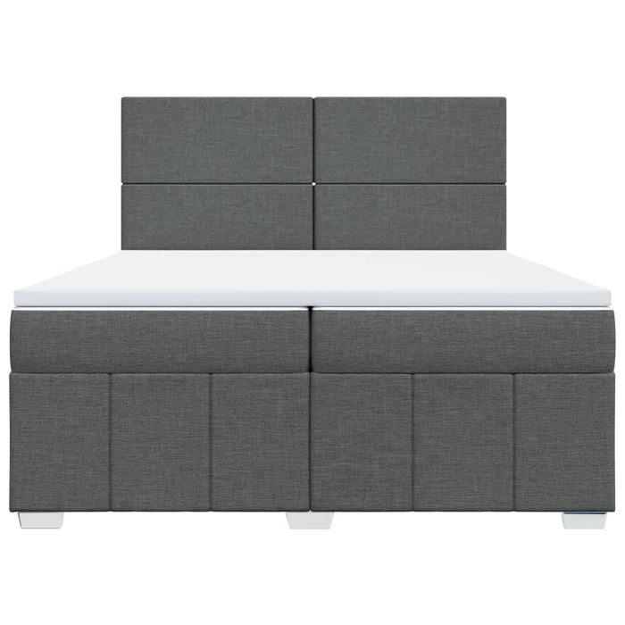 Pat box spring cu saltea, gri închis, 200x200 cm, textil - WALTI WALTI