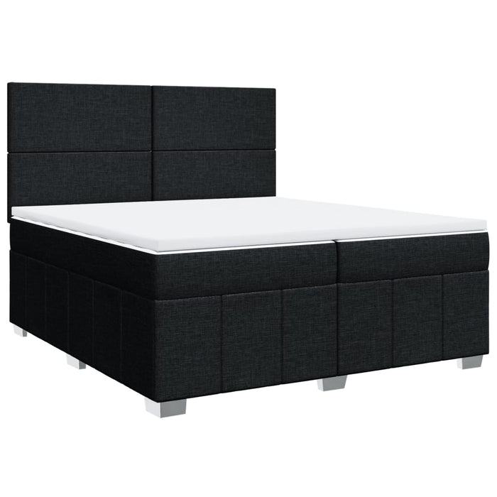 Pat box spring cu saltea, negru, 200x200 cm, textil - WALTI WALTI