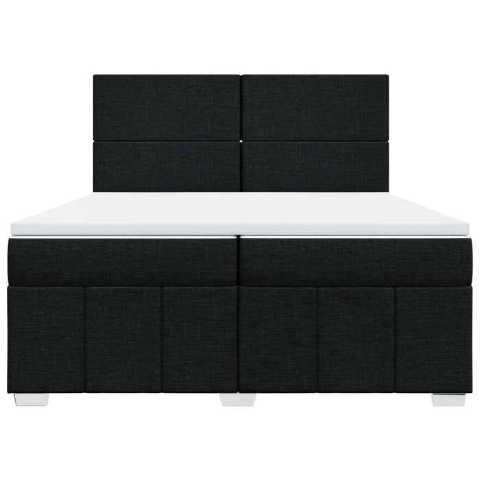 Pat box spring cu saltea, negru, 200x200 cm, textil - WALTI WALTI