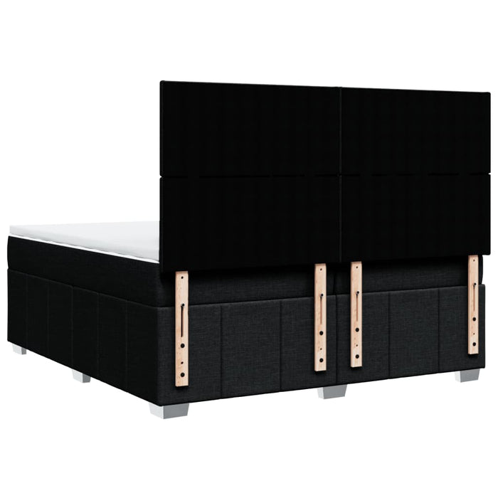 Pat box spring cu saltea, negru, 200x200 cm, textil - WALTI WALTI