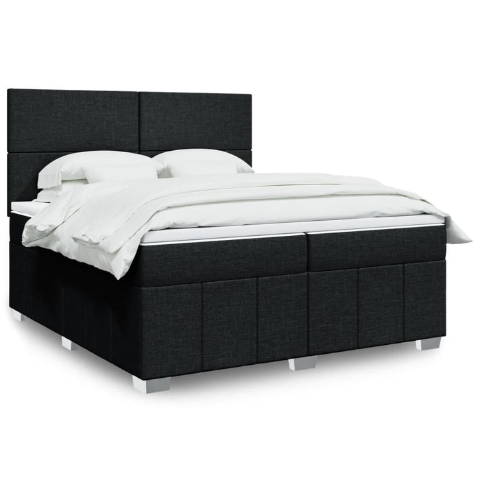 Pat box spring cu saltea, negru, 200x200 cm, textil - WALTI WALTI