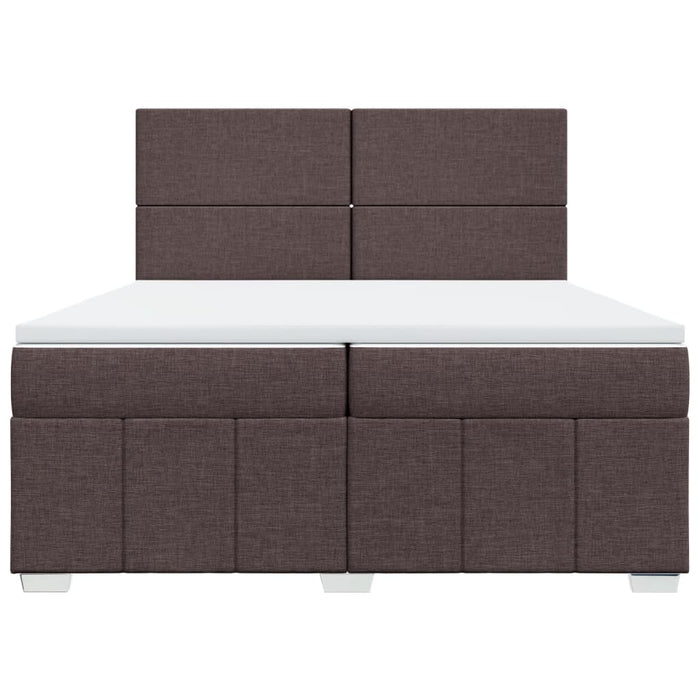 Pat box spring cu saltea, maro închis, 200x200 cm, textil WALTI