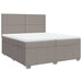 Pat box spring cu saltea, gri taupe, 200x200 cm, textil - WALTI WALTI