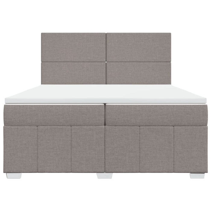 Pat box spring cu saltea, gri taupe, 200x200 cm, textil - WALTI WALTI