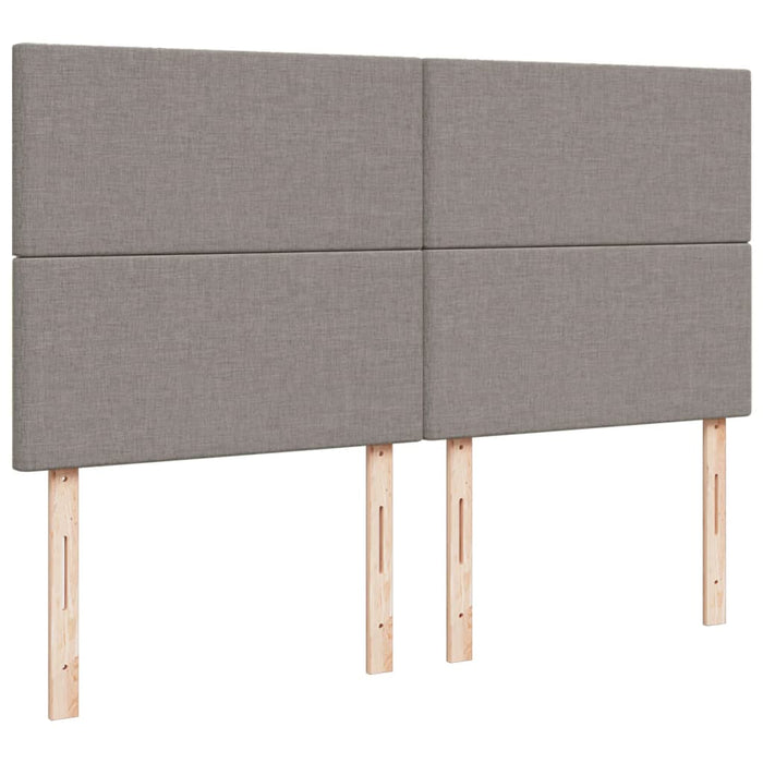 Pat box spring cu saltea, gri taupe, 200x200 cm, textil - WALTI WALTI