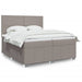 Pat box spring cu saltea, gri taupe, 200x200 cm, textil - WALTI WALTI