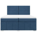 Pat box spring cu saltea, albastru, 200x200 cm, textil - WALTI WALTI
