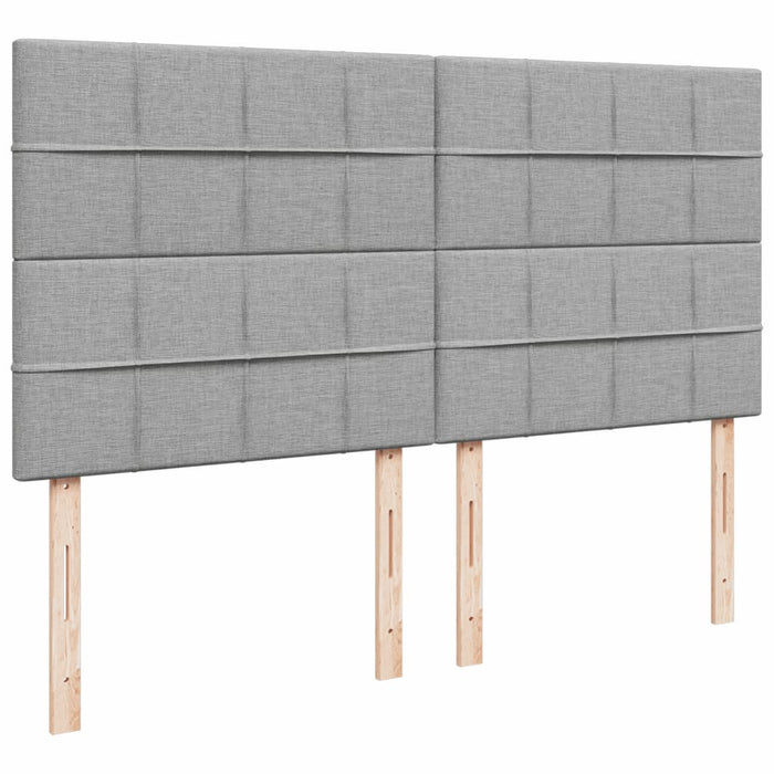 Pat box spring cu saltea, gri deschis, 200x200 cm, textil WALTI