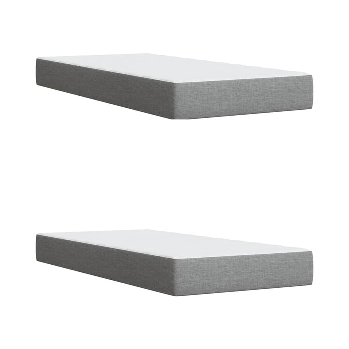 Pat box spring cu saltea, gri deschis, 200x200 cm, textil WALTI