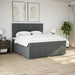 Pat box spring cu saltea, gri închis, 200x200 cm, textil - WALTI WALTI