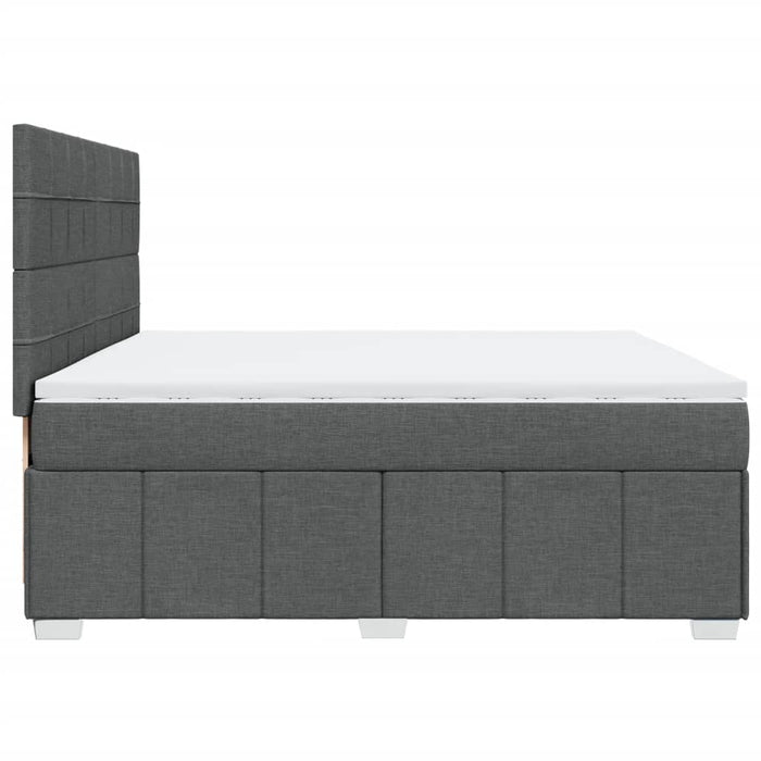 Pat box spring cu saltea, gri închis, 200x200 cm, textil - WALTI WALTI