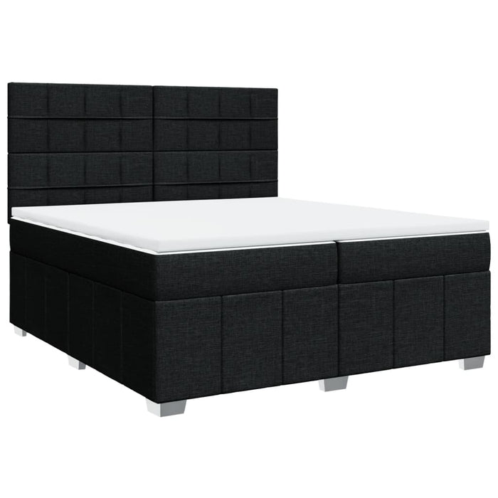 Pat box spring cu saltea, negru, 200x200 cm, textil - WALTI WALTI