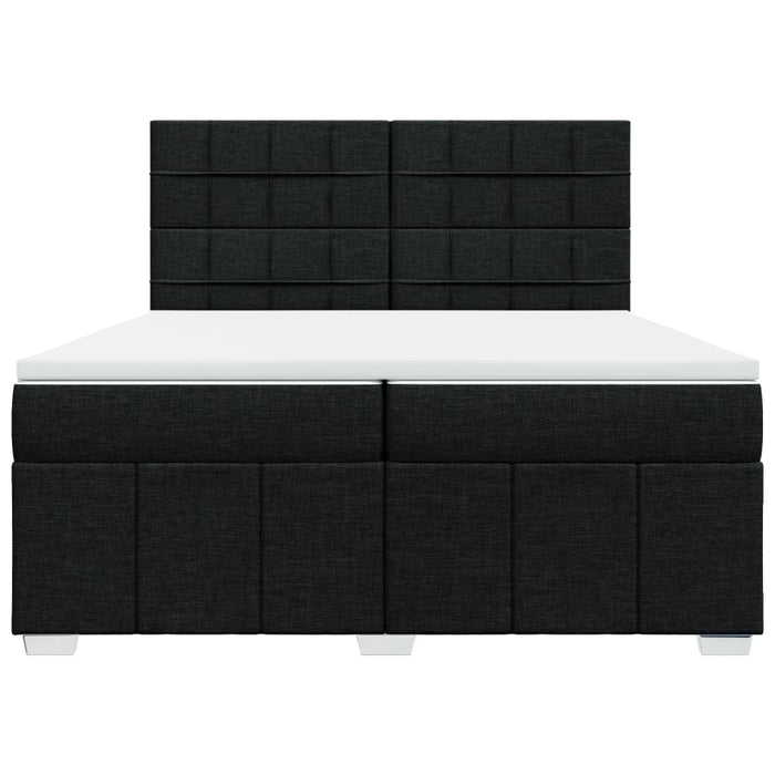 Pat box spring cu saltea, negru, 200x200 cm, textil - WALTI WALTI