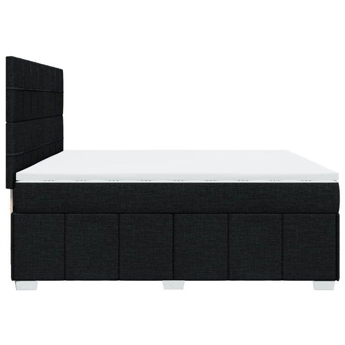Pat box spring cu saltea, negru, 200x200 cm, textil - WALTI WALTI