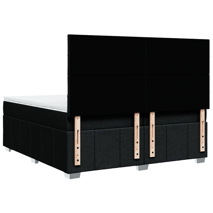 Pat box spring cu saltea, negru, 200x200 cm, textil - WALTI WALTI