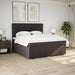 Pat box spring cu saltea, maro închis, 200x200 cm, textil - WALTI WALTI