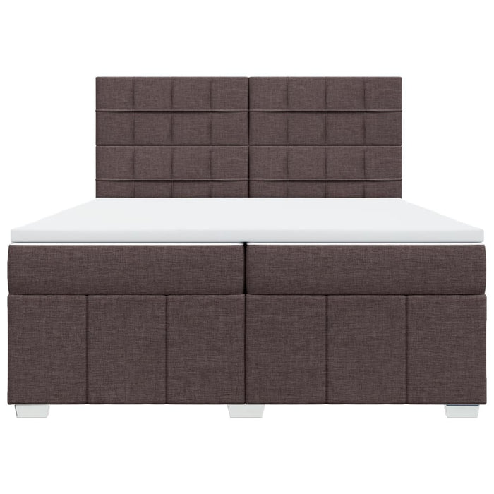 Pat box spring cu saltea, maro închis, 200x200 cm, textil - WALTI WALTI