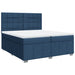 Pat box spring cu saltea, albastru, 200x200 cm, textil - WALTI WALTI