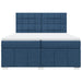 Pat box spring cu saltea, albastru, 200x200 cm, textil - WALTI WALTI