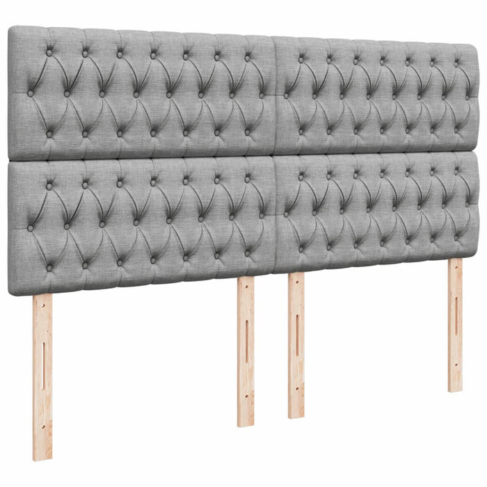 Pat box spring cu saltea, gri deschis, 200x200 cm, textil WALTI