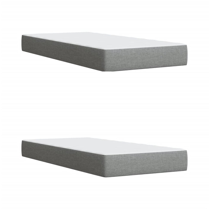 Pat box spring cu saltea, gri deschis, 200x200 cm, textil WALTI