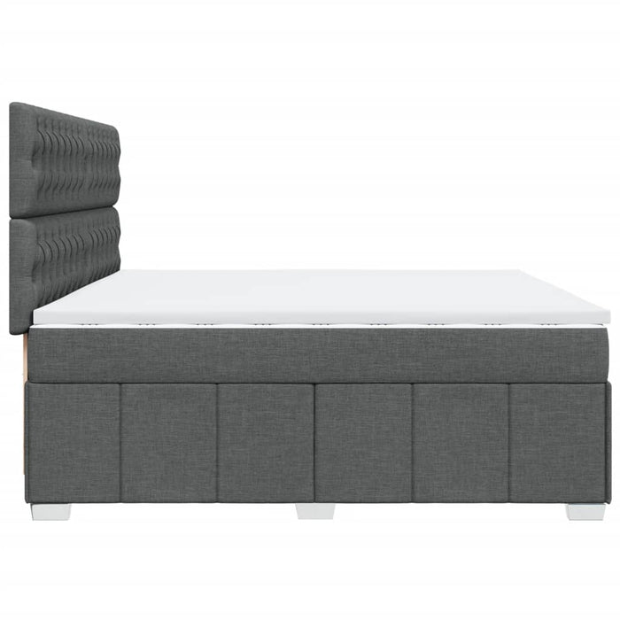 Pat box spring cu saltea, gri închis, 200x200 cm, textil - WALTI WALTI