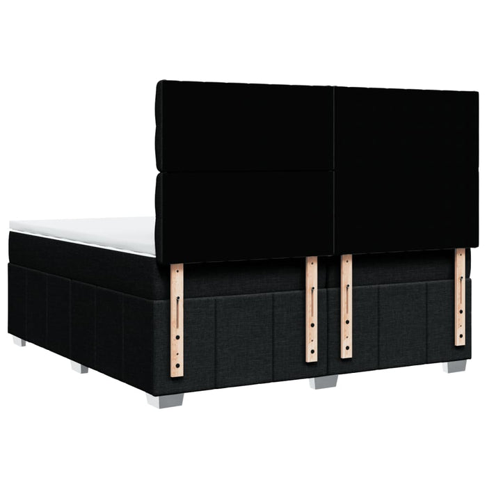 Pat box spring cu saltea, negru, 200x200 cm, textil WALTI