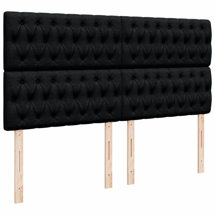 Pat box spring cu saltea, negru, 200x200 cm, textil WALTI