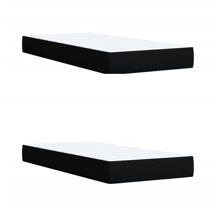 Pat box spring cu saltea, negru, 200x200 cm, textil WALTI