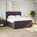 Pat box spring cu saltea, maro închis, 200x200 cm, textil - WALTI WALTI