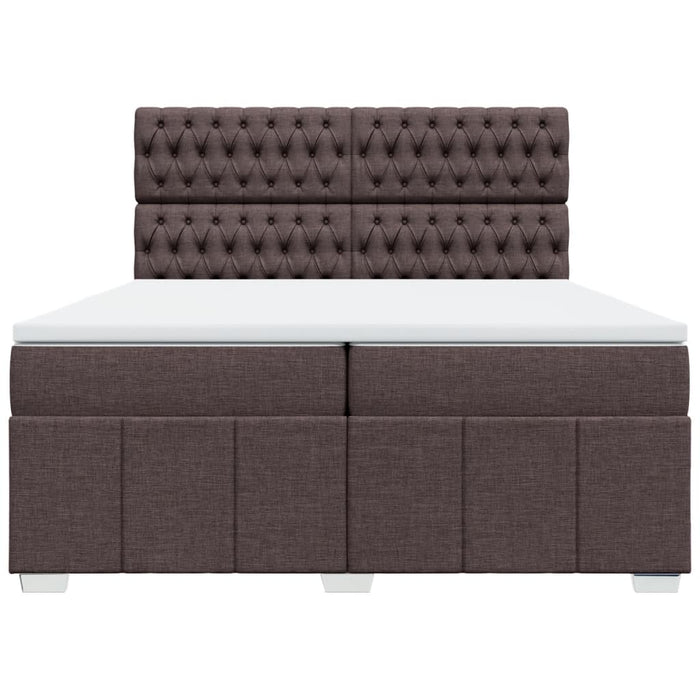 Pat box spring cu saltea, maro închis, 200x200 cm, textil - WALTI WALTI