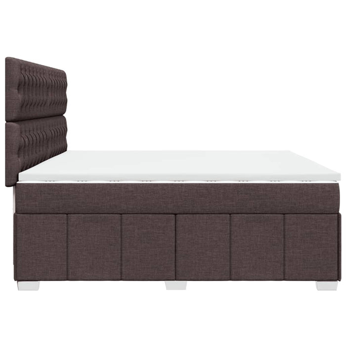 Pat box spring cu saltea, maro închis, 200x200 cm, textil - WALTI WALTI