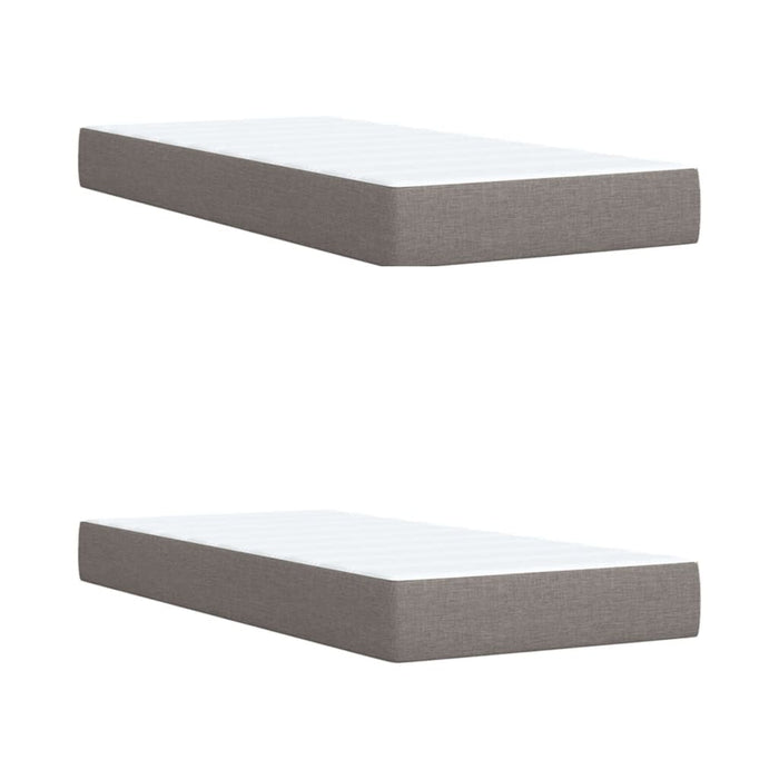 Pat box spring cu saltea, gri taupe, 200x200 cm, textil WALTI
