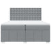 Pat box spring cu saltea, gri deschis, 200x200 cm, textil - WALTI WALTI