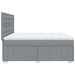 Pat box spring cu saltea, gri deschis, 200x200 cm, textil - WALTI WALTI