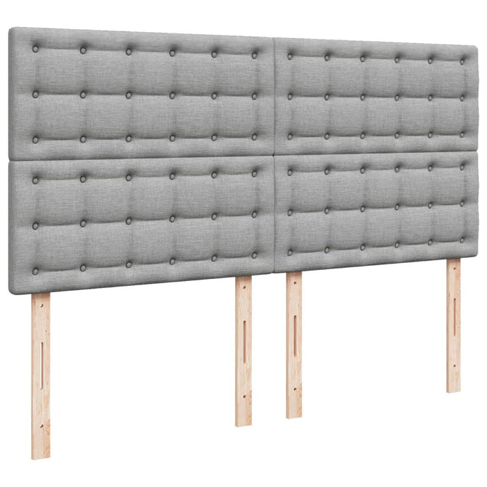 Pat box spring cu saltea, gri deschis, 200x200 cm, textil - WALTI WALTI