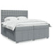Pat box spring cu saltea, gri deschis, 200x200 cm, textil - WALTI WALTI