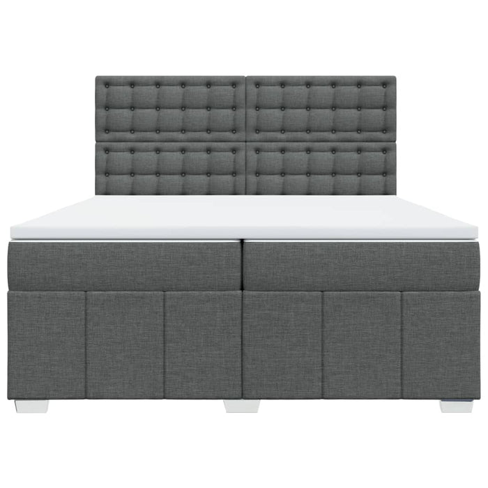 Pat box spring cu saltea, gri închis, 200x200 cm, textil - WALTI WALTI