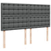 Pat box spring cu saltea, gri închis, 200x200 cm, textil - WALTI WALTI