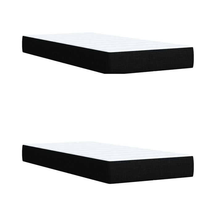 Pat box spring cu saltea, negru, 200x200 cm, textil WALTI