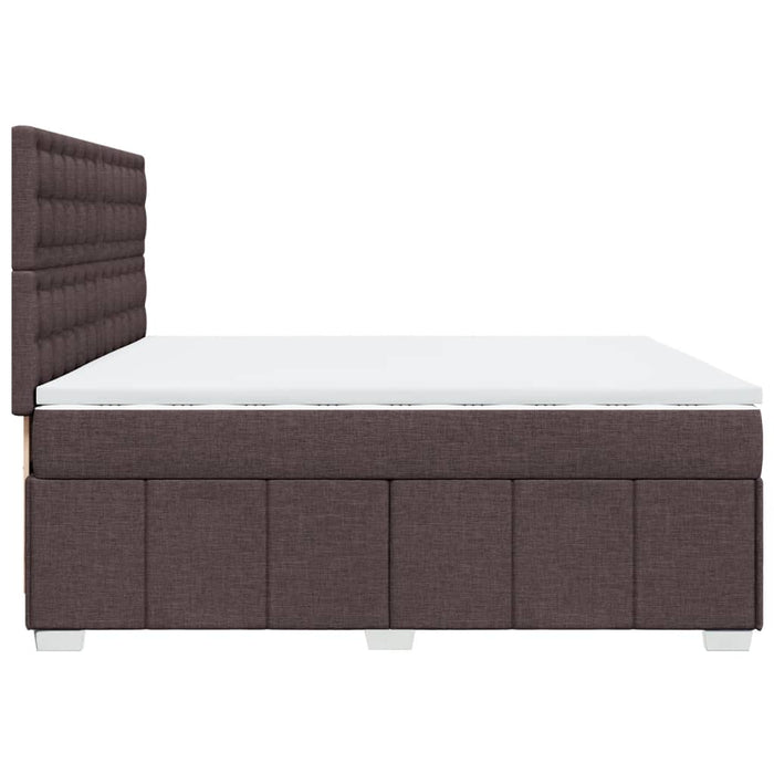 Pat box spring cu saltea, maro închis, 200x200 cm, textil WALTI