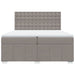 Pat box spring cu saltea, gri taupe, 200x200 cm, textil - WALTI WALTI