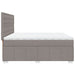 Pat box spring cu saltea, gri taupe, 200x200 cm, textil - WALTI WALTI