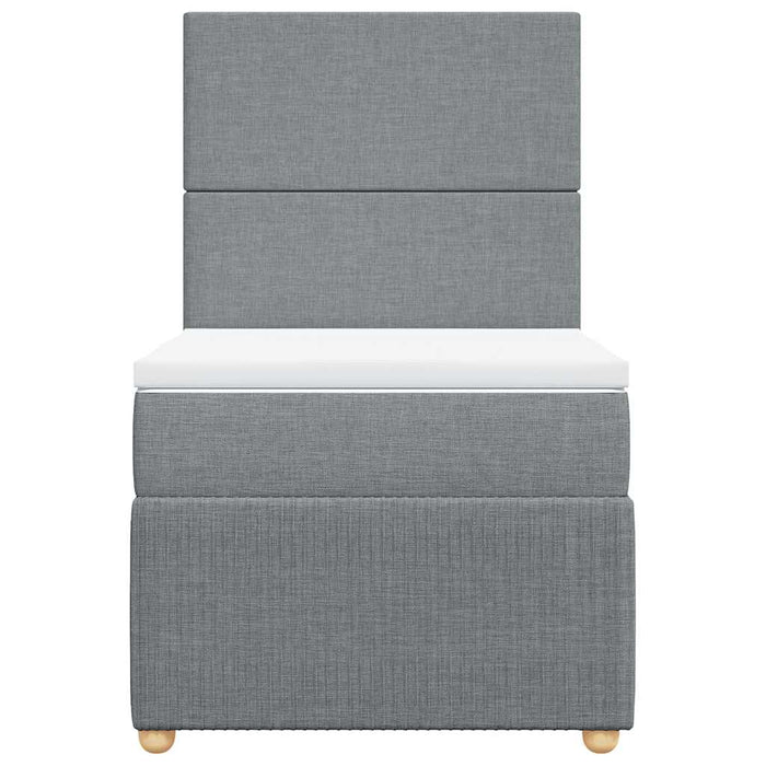 Pat continental cu saltea, gri deschis, 80x200 cm, textil WALTI