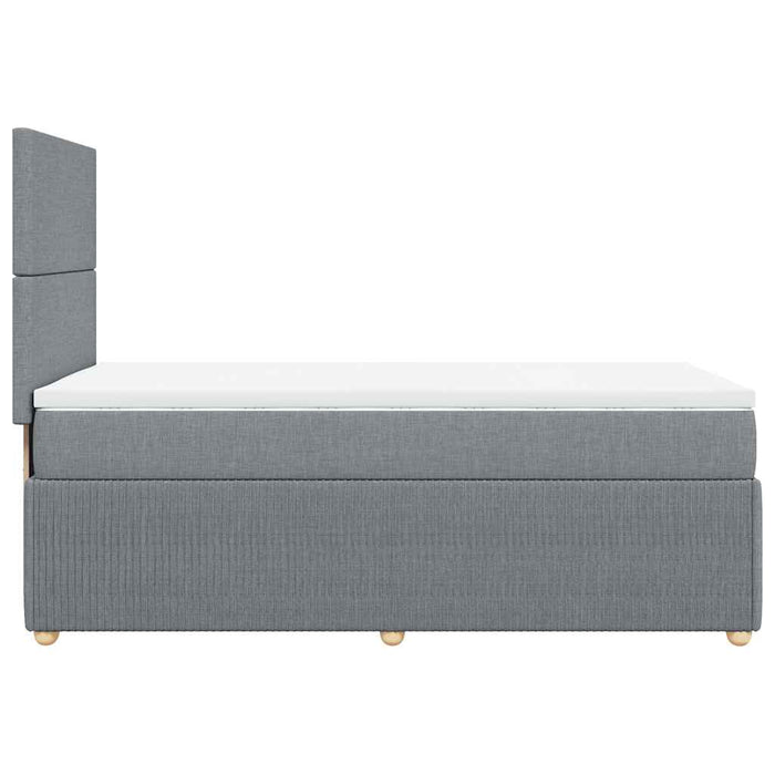 Pat continental cu saltea, gri deschis, 80x200 cm, textil WALTI