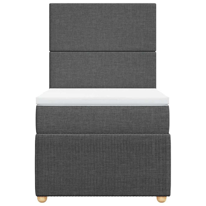 Pat box spring cu saltea, gri închis, 80x200 cm, textil - WALTI WALTI