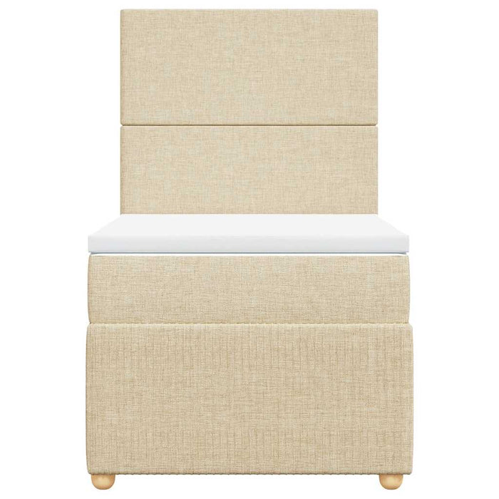 Pat box spring cu saltea, crem, 80x200 cm, textil - WALTI WALTI