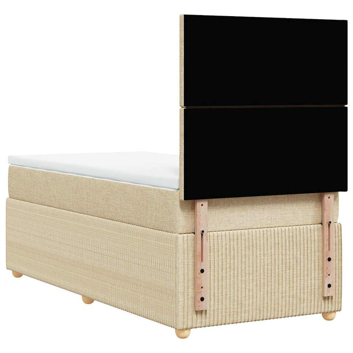 Pat box spring cu saltea, crem, 80x200 cm, textil - WALTI WALTI