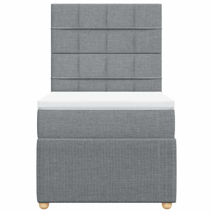Pat continental cu saltea, gri deschis, 80x200 cm, textil WALTI