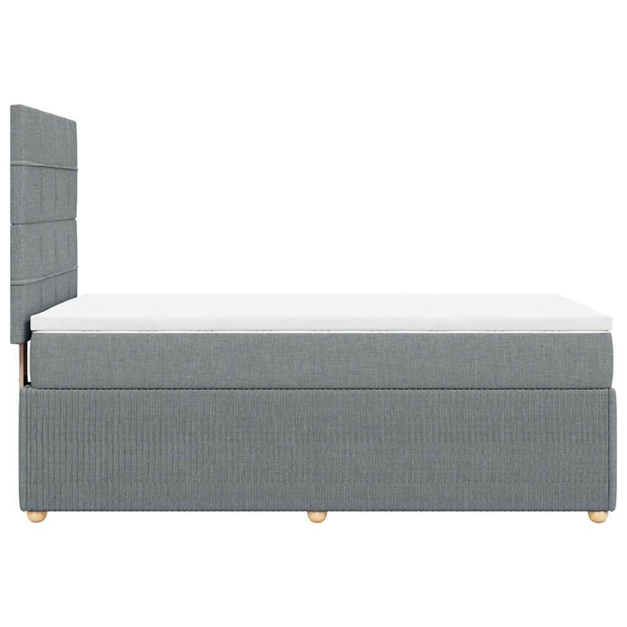 Pat continental cu saltea, gri deschis, 80x200 cm, textil WALTI